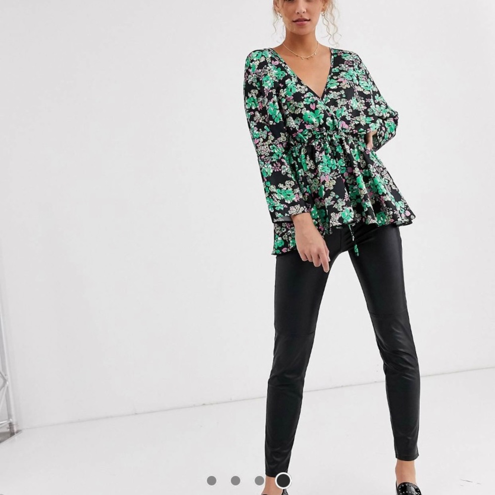 ASOS Design Batwing Sleeve Top with Tie Waist